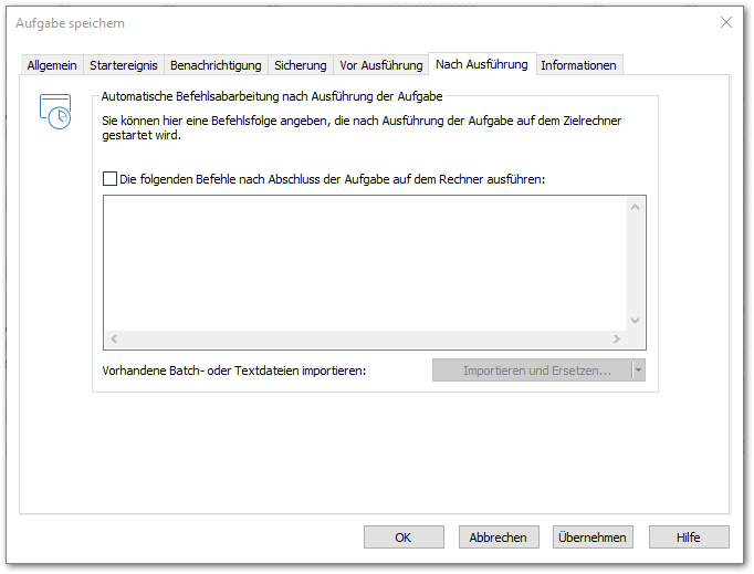Befehle nach einer Aufgabe ausführen